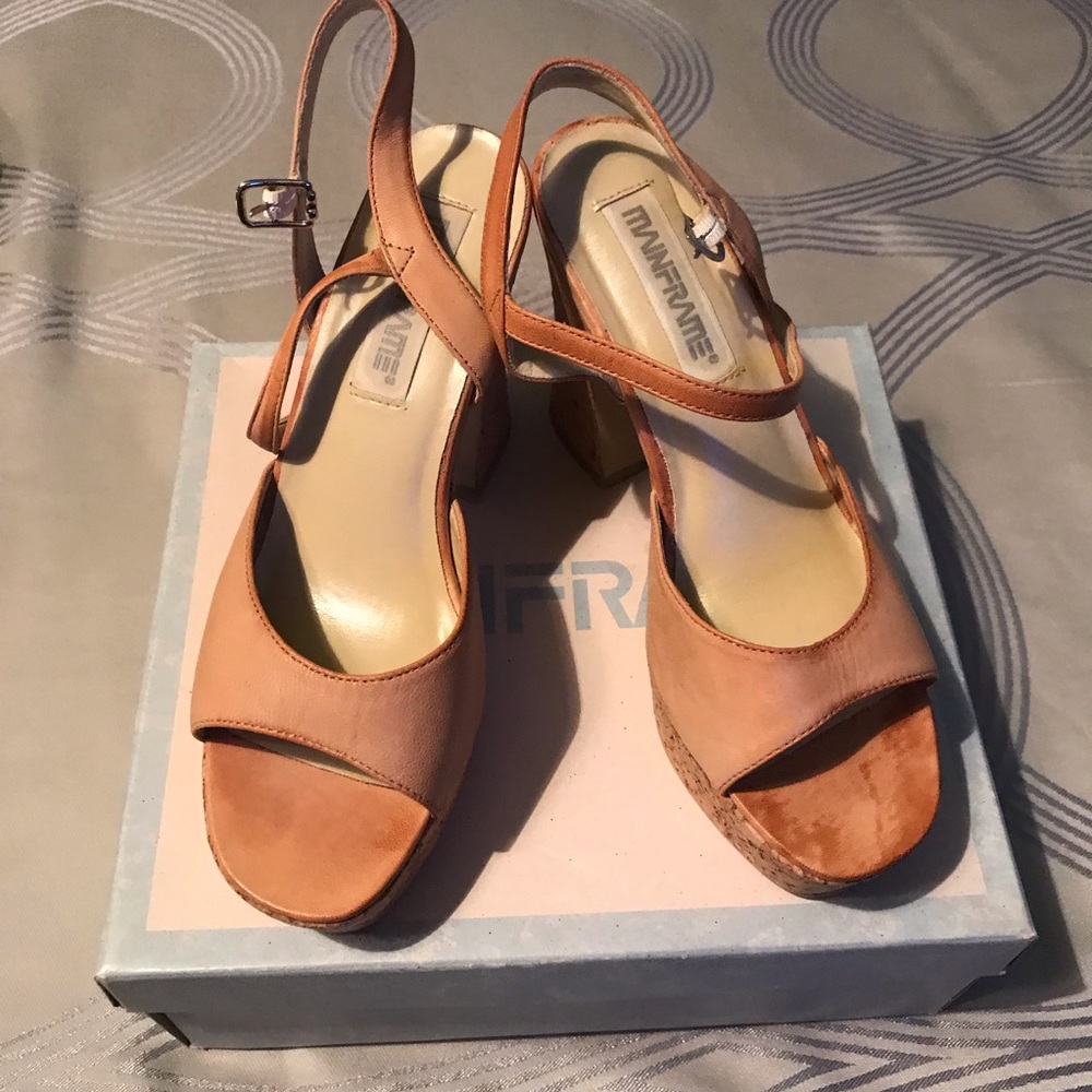 Cork Platform chunky heels
